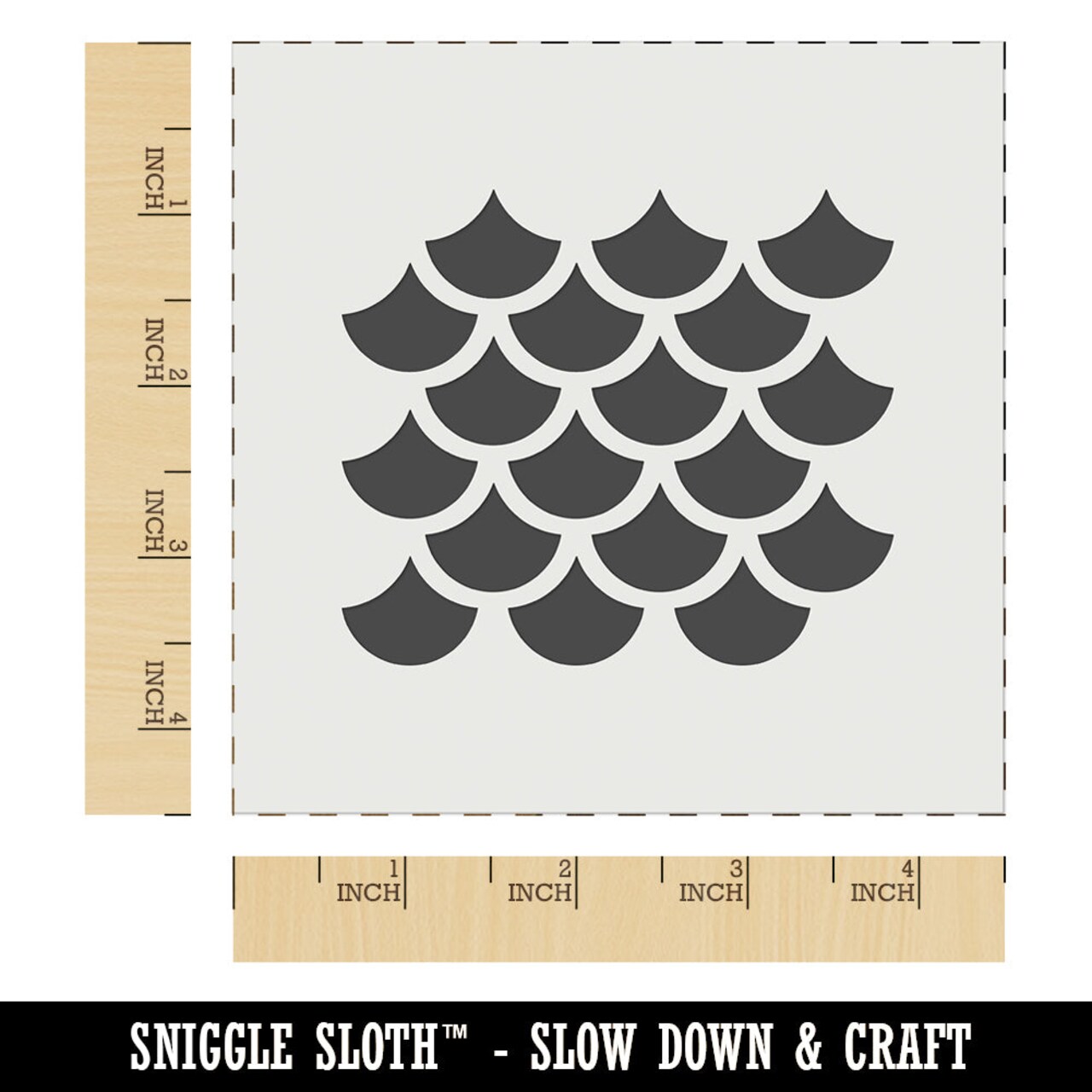 Mermaid Dragon Fish Scales for Seamless Pattern Wall Cookie DIY Craft Reusable Stencil